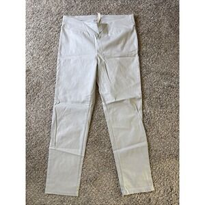 Popana Women's Gray Mid-Rise Straight-Leg Dress Pants Size L